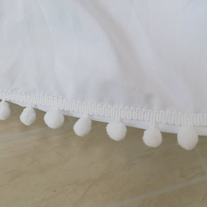 Elastic Wrap-Around Bed Skirt in Solid Polyester