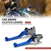 A set of blue CNC aluminum brake and clutch levers for Yamaha motorcycles.