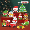 Mini Christmas Tree Building Block Set with Santa, Snowman & Elk