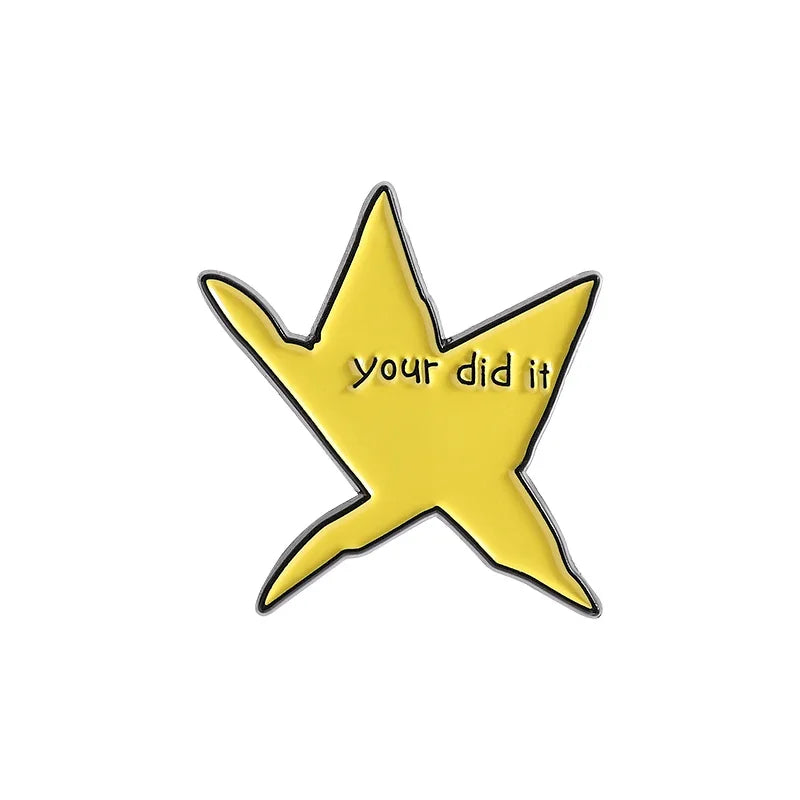 Fun Meteor Enamel Pin with Star Design