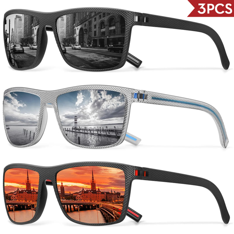 Polarized Square Sunglasses with UV400 Protection
