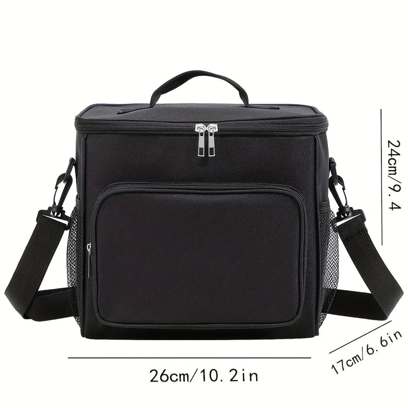 Insulated Oxford Lunch Bag with Adjustable Shoulder Strap