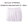 White breathable mosquito net suitable for baby beds below 70 by 120 cm