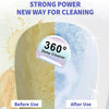 Comparison image showing a natural pumice stone cleaning product before and after use.