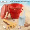 Collapsible Beach Toy Set with Bucket, Shovel & Rake