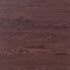 Close-up of dark brown wood grain vinyl flooring tiles showing natural wood texture and pattern.