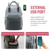 Women's Nylon Waterproof Casual Backpack with USB Port, Fits 15.6 Inch Laptop
