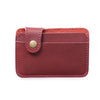 Vintage Leather Slim Card Holder with Snap Closure