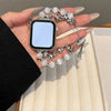 Crystal Bead Watch Strap with Adjustable Metal Link Design