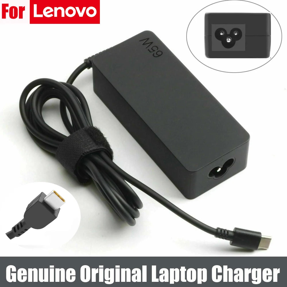 65W USB-C Laptop Charger for Lenovo ThinkPad T480, T580, X280 & More