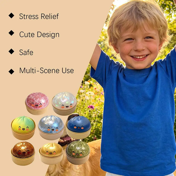 Glitter Squishy Dumpling Stress Relief Toy