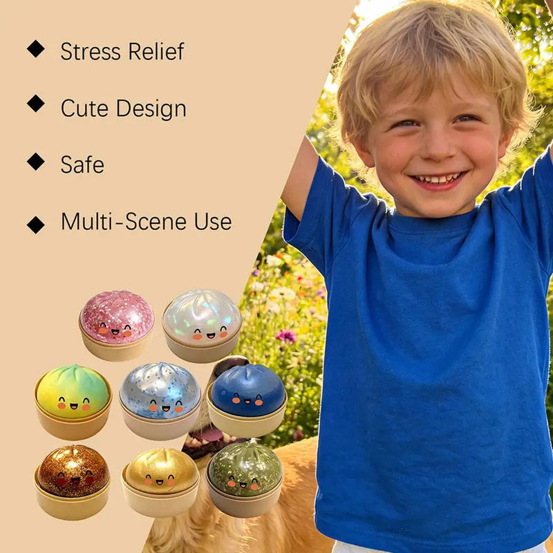 Glitter Squishy Dumpling Stress Relief Toy