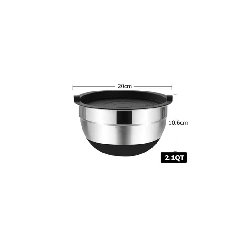 Stainless Steel Mixing Bowl Set with Lids