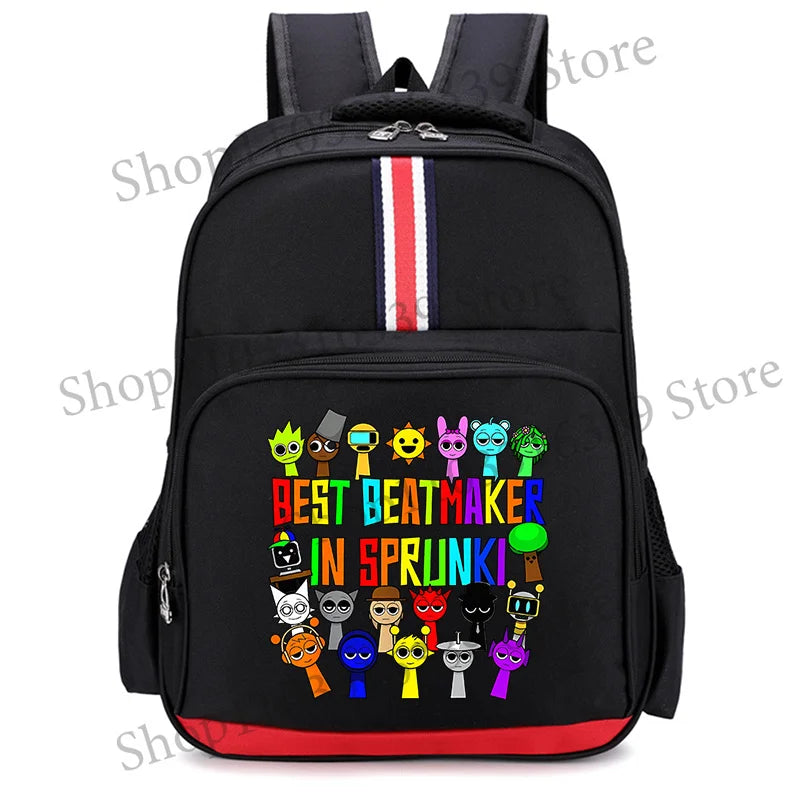 Sprunki Cartoon Backpack – Large Capacity Rucksack for Teens and Adults