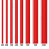 A series of flexible red PVC car bumper protection strips shown in various thicknesses from 6mm to 22mm.