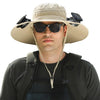 Solar-Powered Cooling Fisherman Hat with Dual Fans