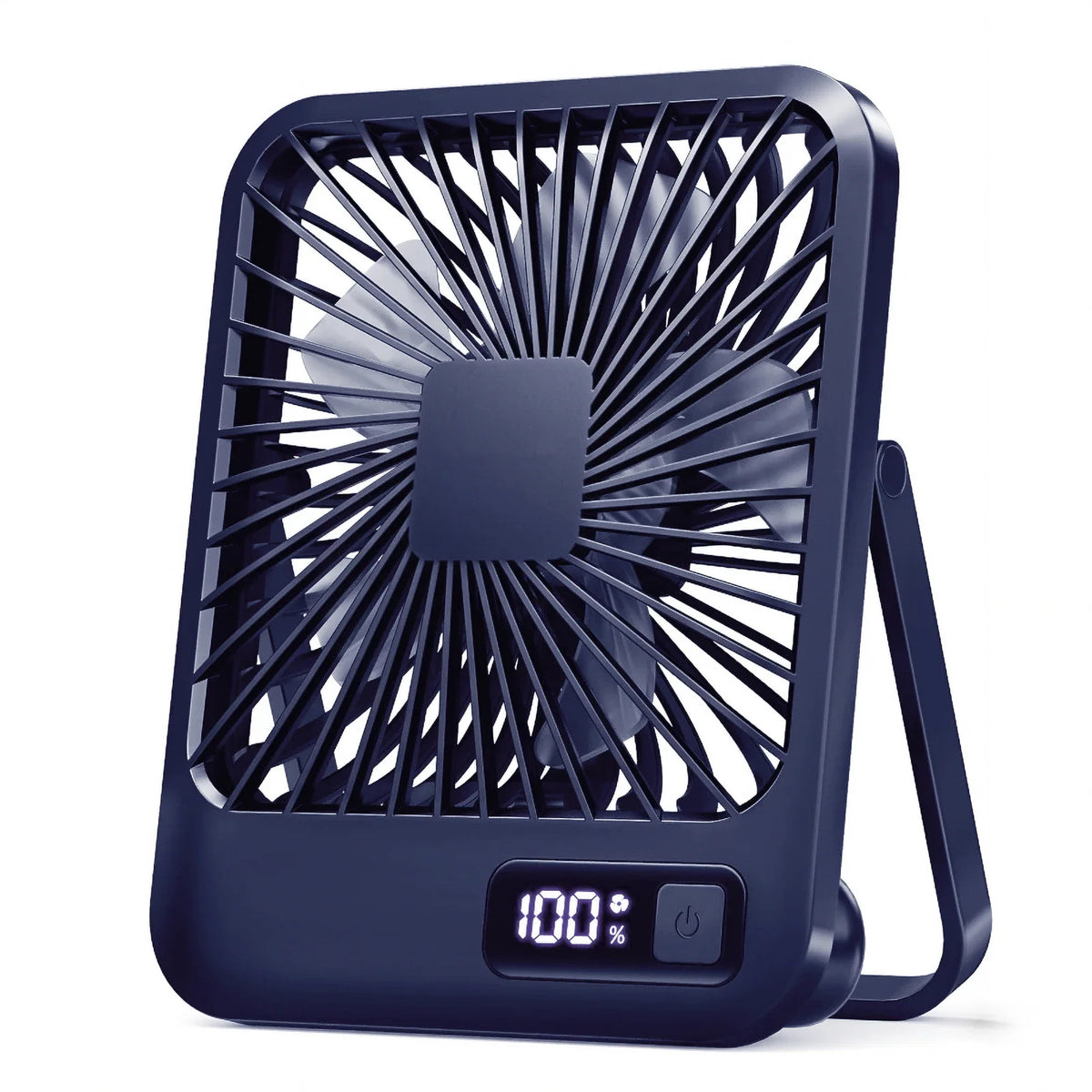 Portable USB Desk Fan with 180° Foldable Stand and Digital Display