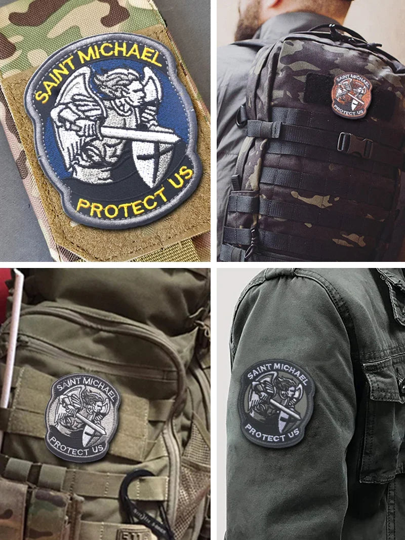 Saint Michael Embroidered Tactical Patch with Hook & Loop Backing