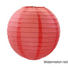 A round red paper lantern with horizontal folds.