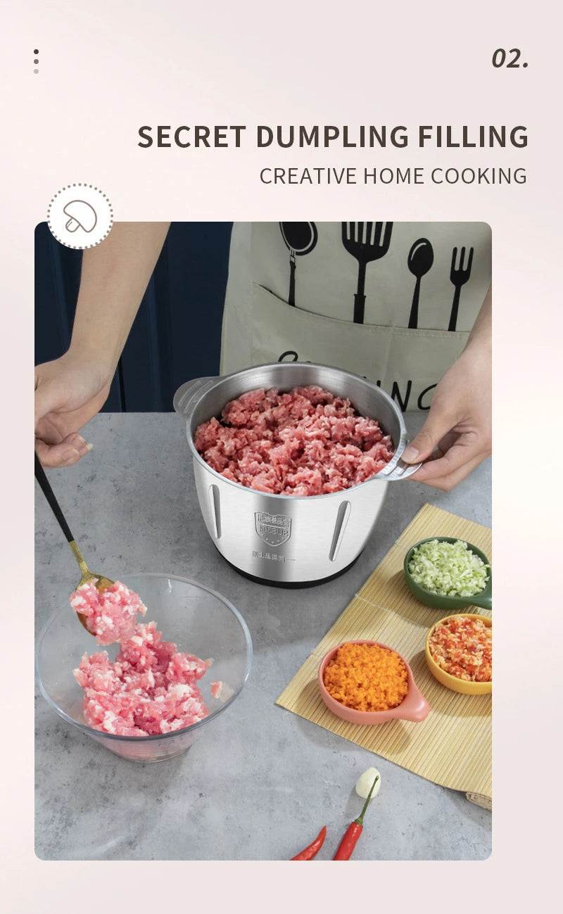 2L Electric Meat Grinder & Food Chopper