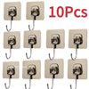 Ten self-adhesive rotating wall hooks in a beige color for storage and hanging items.