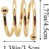 A set of twelve gold-colored metal napkin rings with a hollow-out pattern shown against a white background.