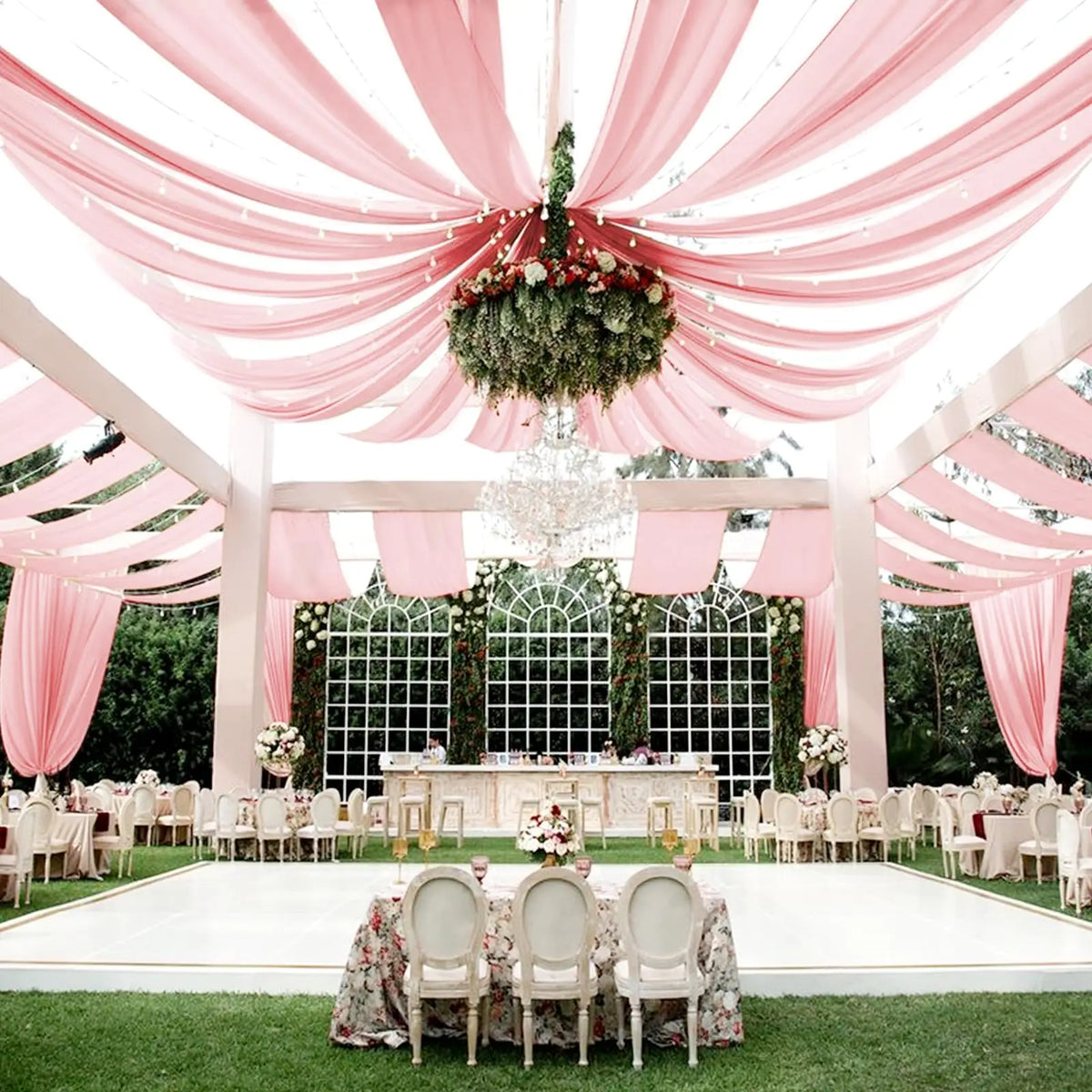 Sheer Chiffon Ceiling Drapes for Weddings & Events