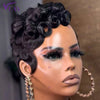 Glueless Short Human Hair Wig with Bangs