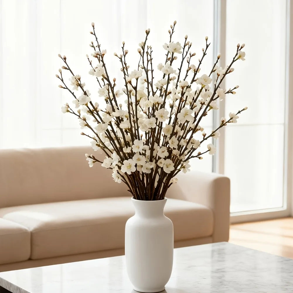 Artificial Plum Blossom Branches - Set of 5 for Elegant Home & Event Decor