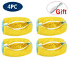 Four yellow reusable mesh laundry bags for shoes, packaged as a gift.