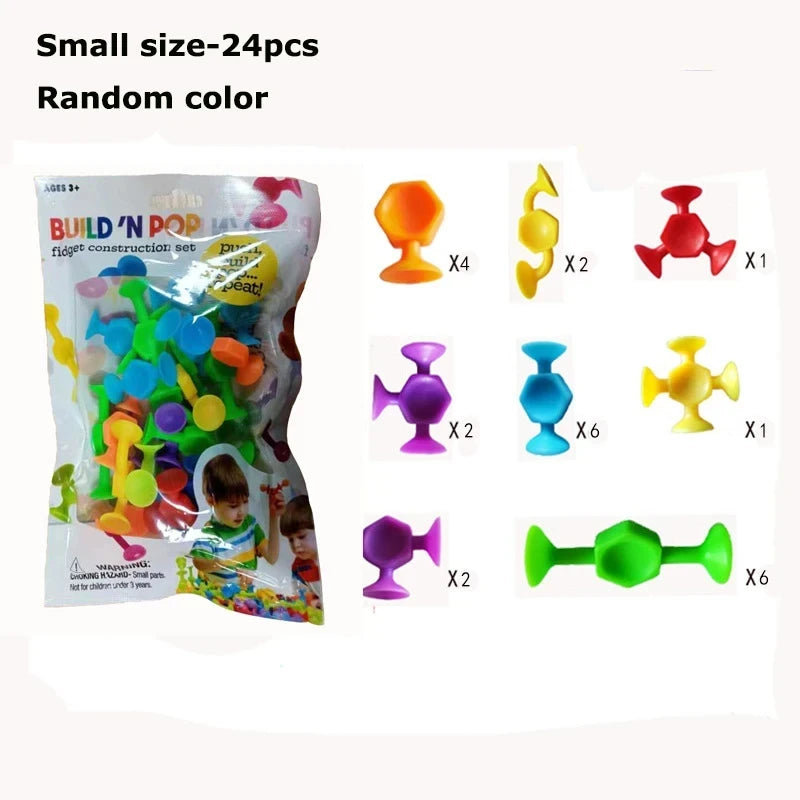 Soft Silicone Animal Building Blocks with Suction Cups