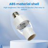 A white ABS material shell lamp holder with an E27 base and adjustable sensor is shown against a light blue background.