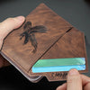 HOVIS Men's Slim Leather Wallet with Eagle Emboss and Zip Closure