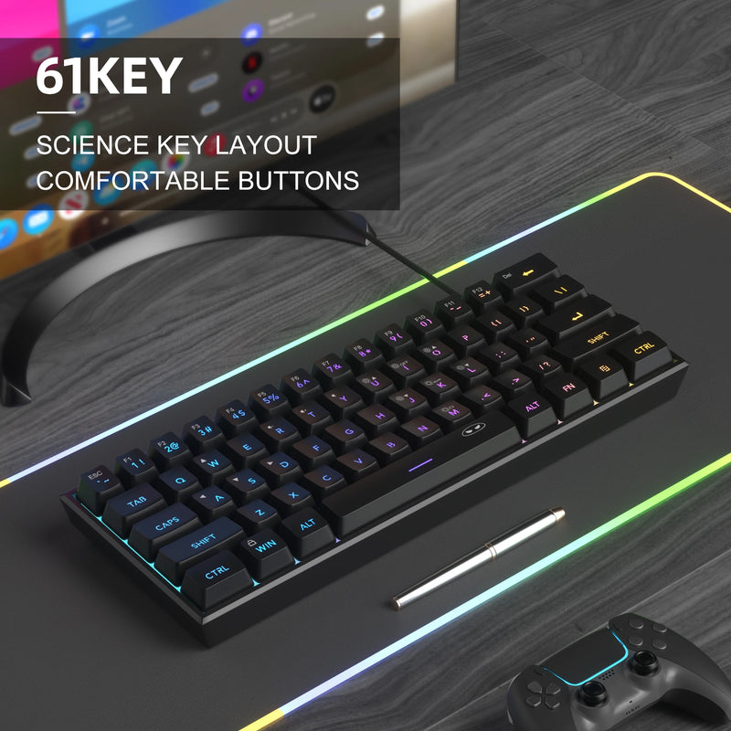 Compact 60% RGB Mechanical-Feel Keyboard