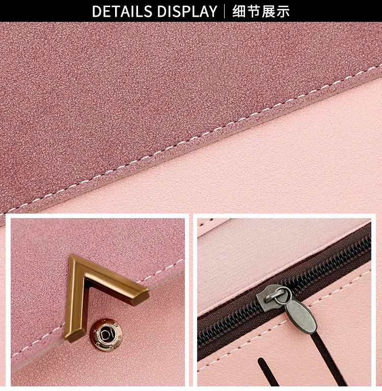Women's Tri-Fold PU Leather Wallet with Coin Pocket