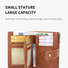 Vintage RFID-Blocking Triple-Fold Wallet with Double Zipper
