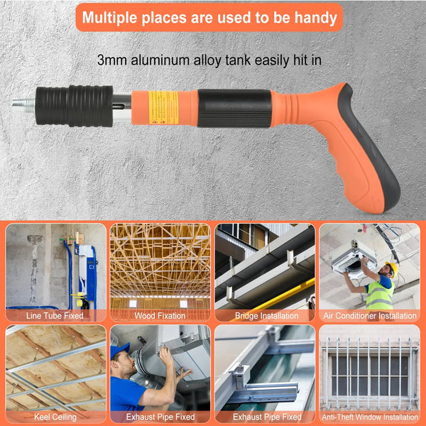 5-Speed Manual Concrete Nail Gun Kit with 110 Nails