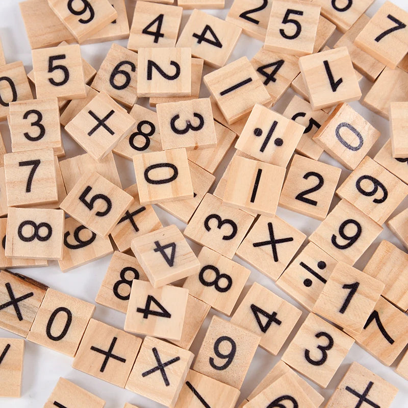 Wooden Alphabet & Number Learning Blocks Set (100 Pieces)