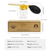 A gold and black hair fiber applicator bottle is shown next to its cardboard box.