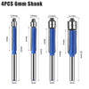 Flush Trim Router Bits with Dual Bearings – Set of 4 Sizes