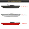 Three types of LED rear side markers are shown: smoked, clear, and red lenses.