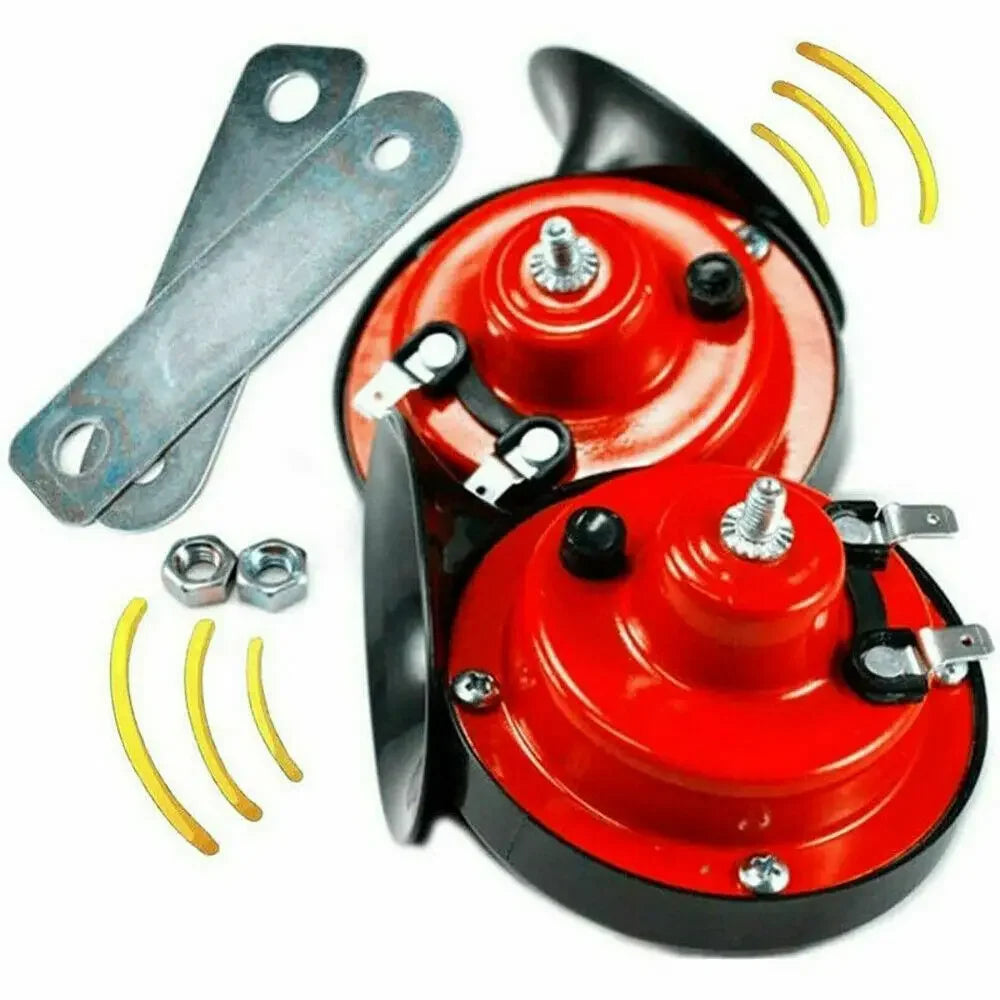 Dual-Tone Electric Air Horn Kit for Trucks, SUVs, and Boats