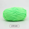 A ball of bright lime green 67 light-colored yarn for knitting and crochet.