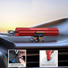 A red safety hammer tool is shown next to a car interior, demonstrating its use for cutting seat belts.