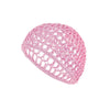 Pink mesh crochet hair net for sleeping and everyday wear