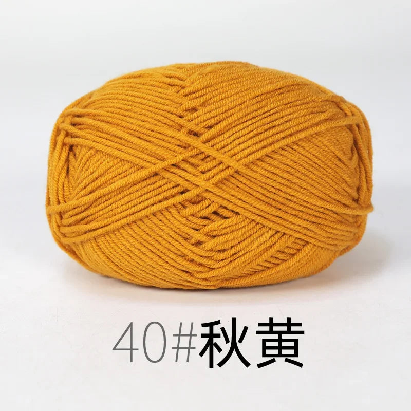 4-Ply Soft Cotton Blend Yarn for Knitting and Crochet