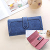 Women's RFID-Blocking Nubuck Leather Long Wallet with Multiple Card Slots