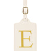 Personalized Embroidered Leather Luggage Tag with Letter Initial
