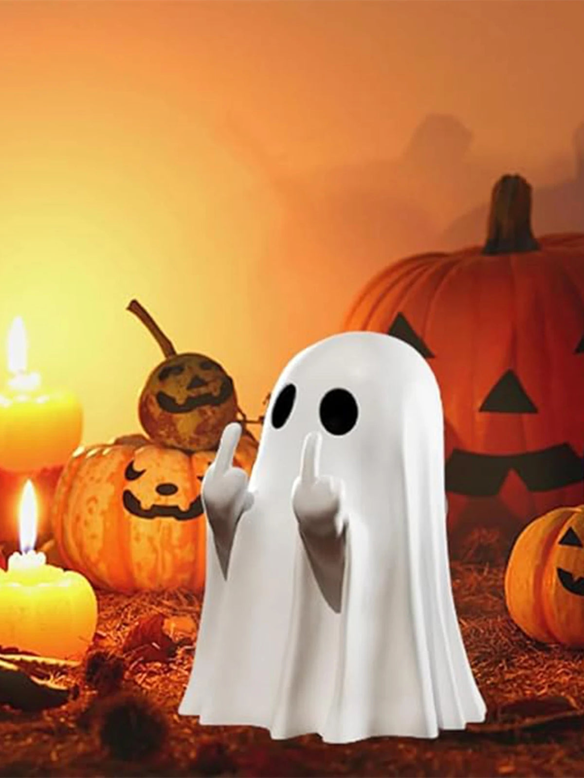 Mischievous Ghost Figurine - Mini Halloween Statue