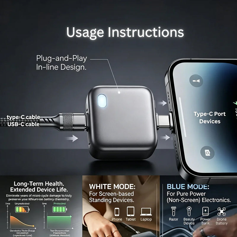 Intelligenter Auto-Abschalt-Schutz für USB-C- und Lightning-Ladegeräte (140 W)